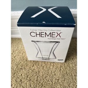 New Chemex Funnex Filter Drip Coffeemaker Portable Glass 5-15oz